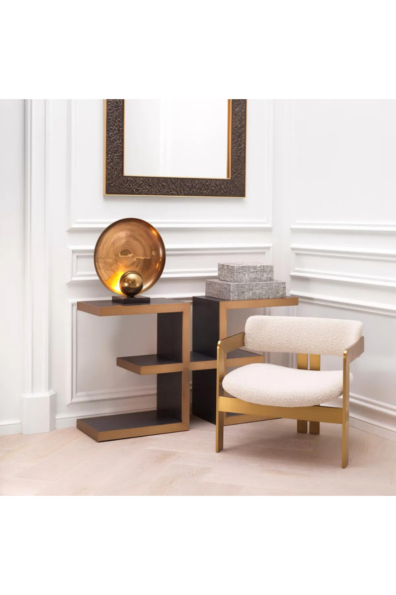 Console table in burnished brass and anthracite gray | Eichholtz Theodis