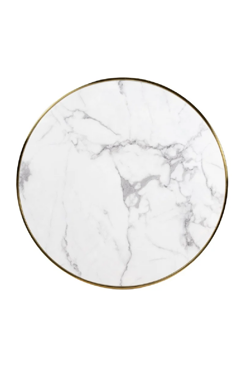 Table bistrot ronde en marbre blanc | Richmond Osteria | Meubleluxe.fr