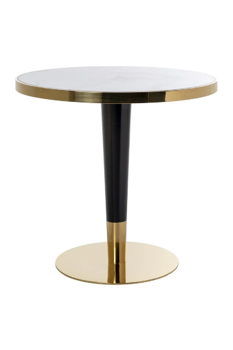 Table bistrot ronde en marbre blanc | Richmond Osteria | Meubleluxe.fr