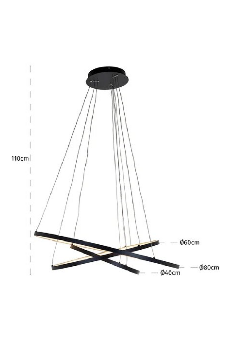 Lampe à suspension moderne en aluminium noir | Richmond Amira | Meubleluxe.fr