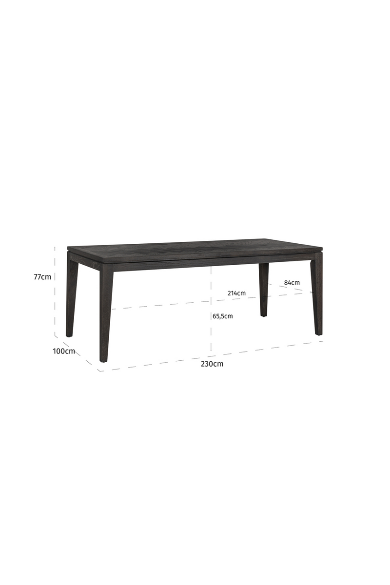 Table à manger rectangulaire en chêne 230cm  | Richmond Blackbone | Meubleluxe.fr