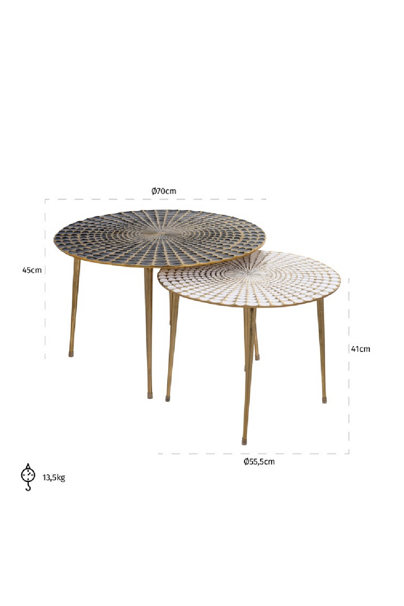 Table d'appoint gigogne en métal doré (lot de 2) | Richmond Esmay | Meubleluxe.fr