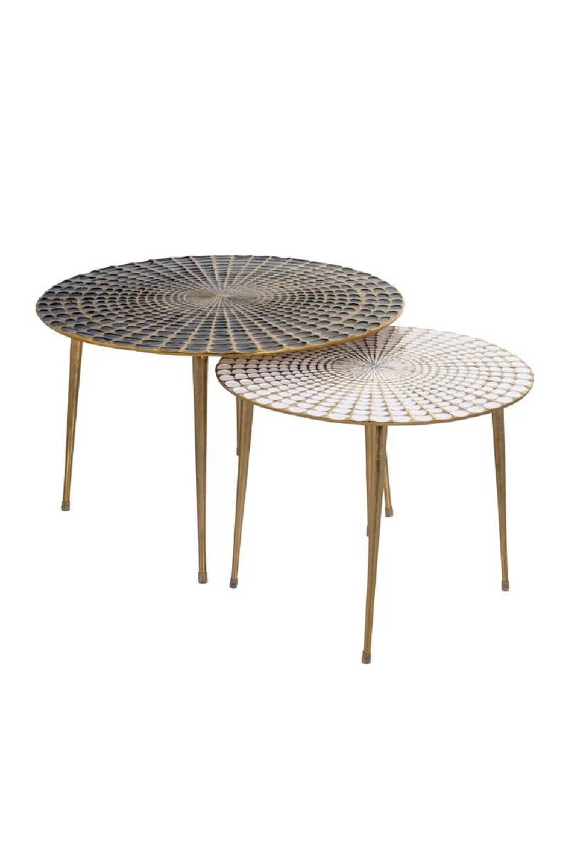 Table d'appoint gigogne en métal doré (lot de 2) | Richmond Esmay | Meubleluxe.fr