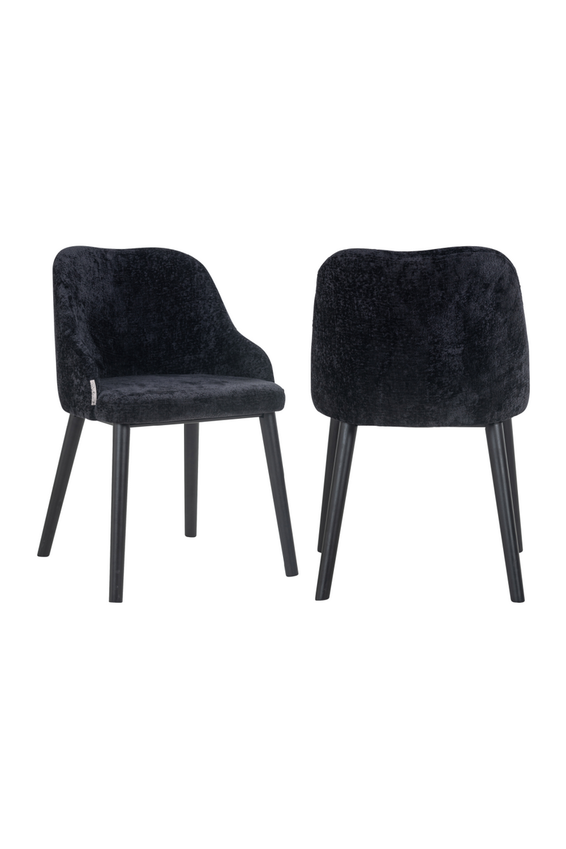 Chaise de salle à manger en chenille noir | Richmond Twiggy| Meubleluxe.fr