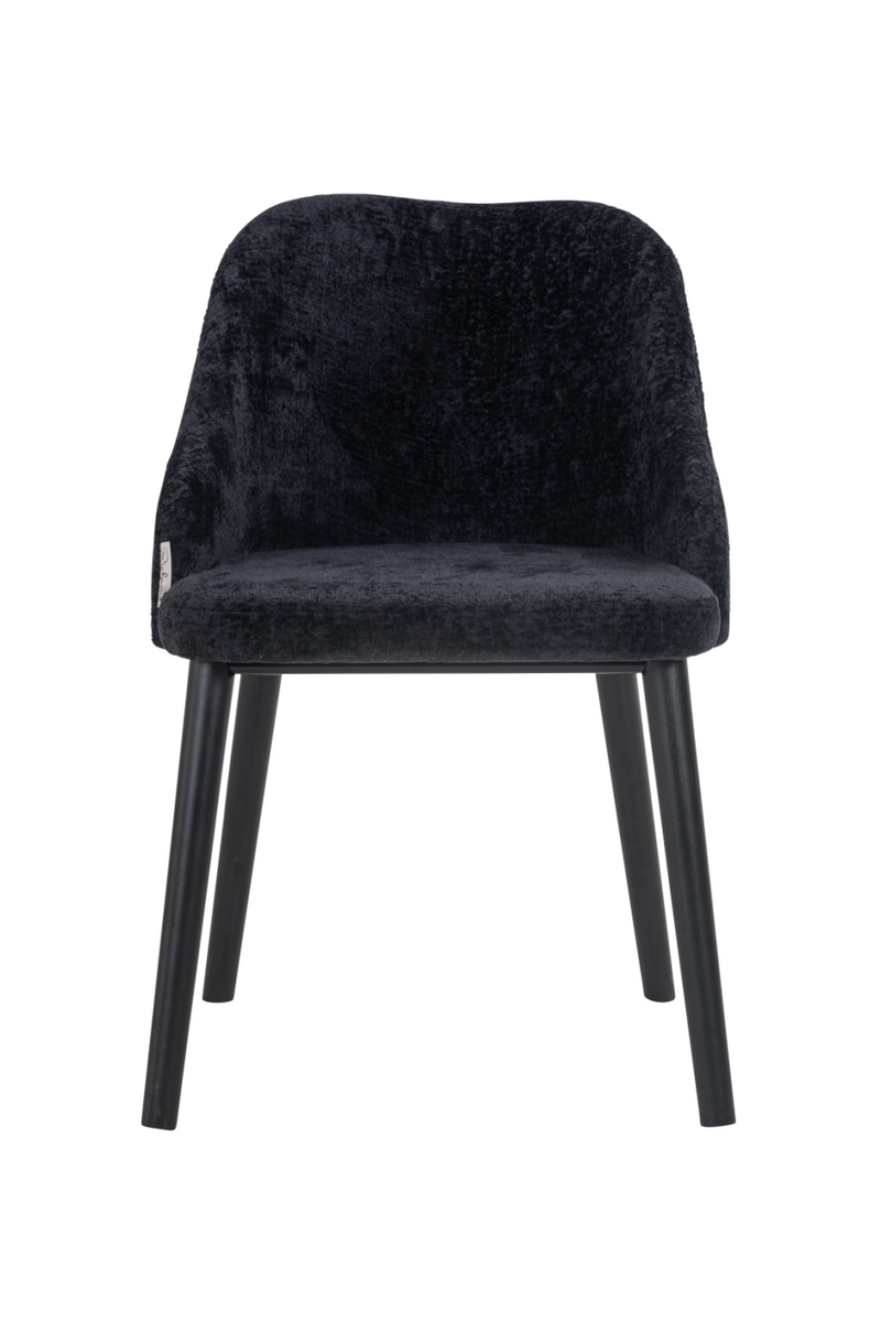 Chaise de salle à manger en chenille noir | Richmond Twiggy| Meubleluxe.fr