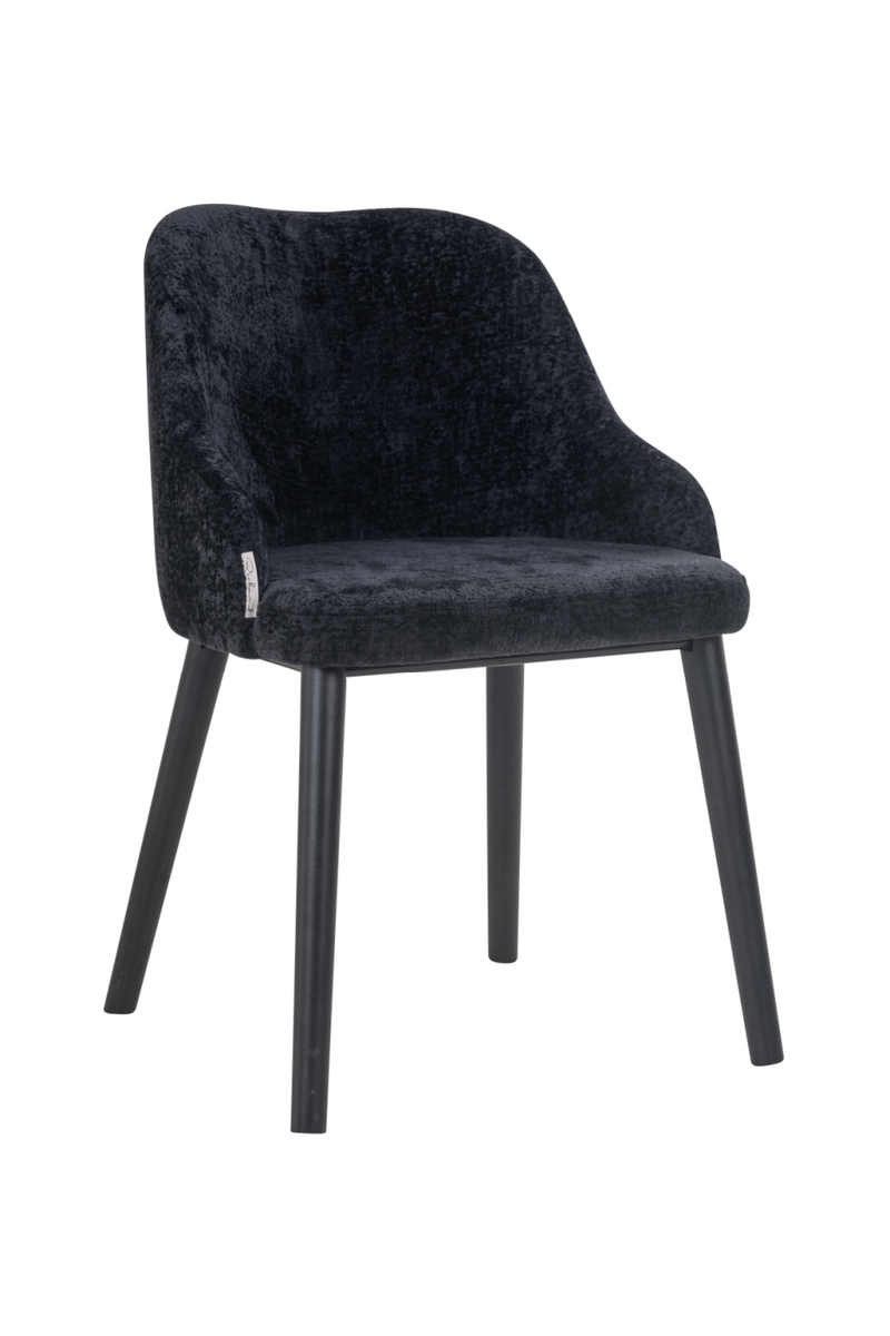 Chaise de salle à manger en chenille noir | Richmond Twiggy| Meubleluxe.fr