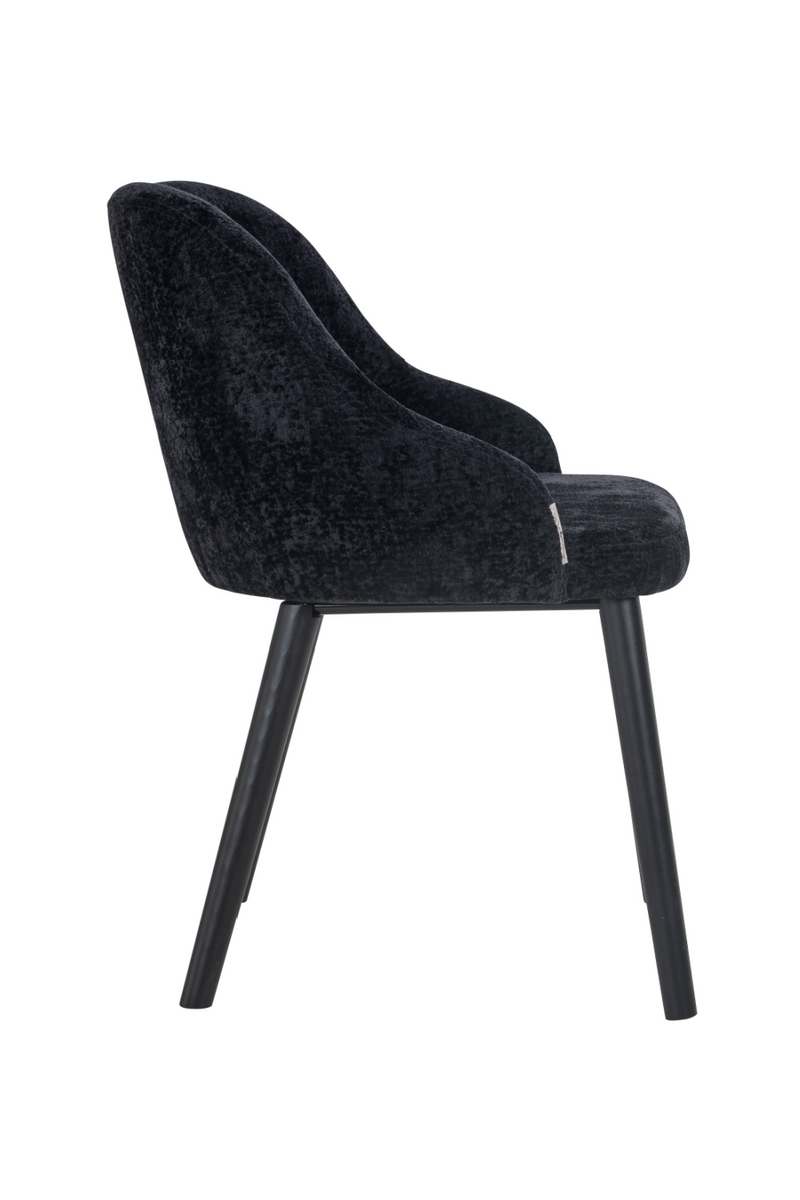 Chaise de salle à manger en chenille noir | Richmond Twiggy| Meubleluxe.fr