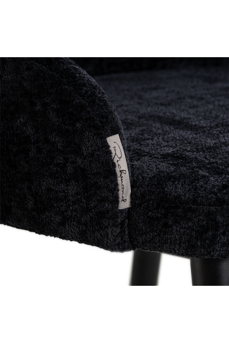 Chaise de salle à manger en chenille noir | Richmond Twiggy