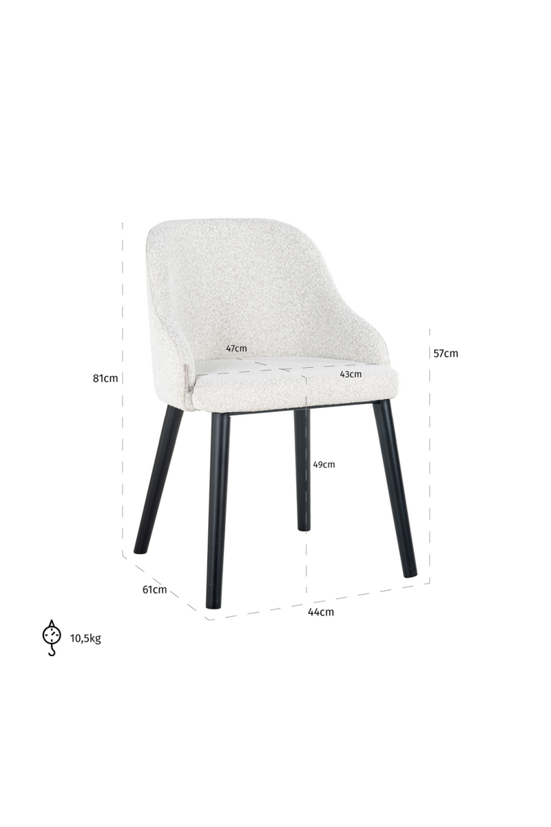 Chaise de salle à manger bouclé blanc | Richmond Twiggy | Meubleluxe.fr