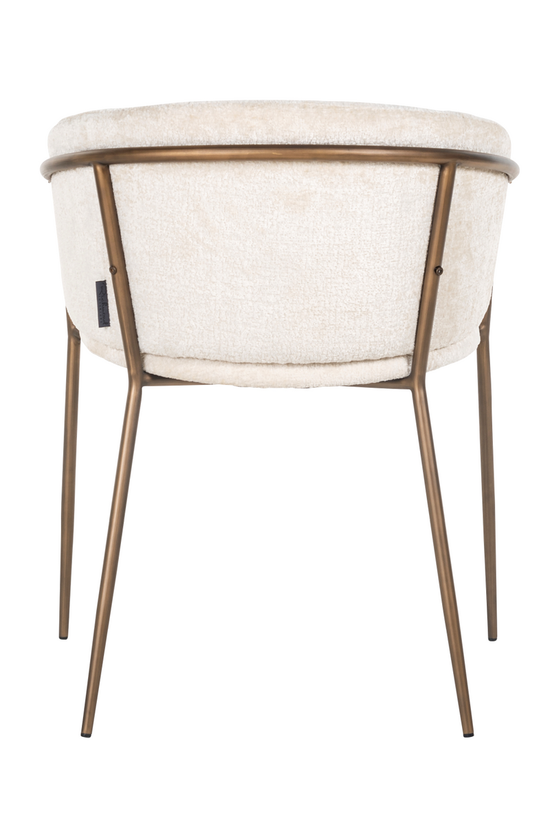 Chaise de salle à manger en chenille blanc | Richmond Minerva | Meubleluxe.fr