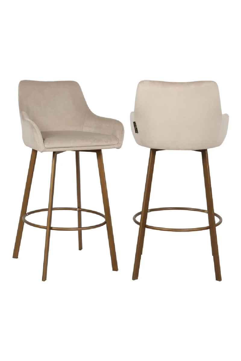 Tabouret de bar en velours taupe (lot de 2) | Richmond Cressida | Meubleluxe.fr