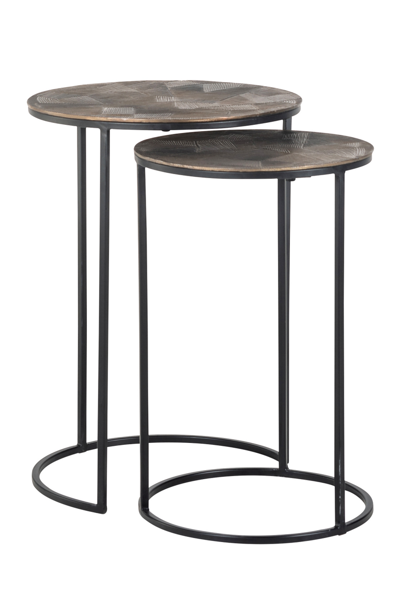 Table d'appoint gigogne en métal (lot de 2) | Richmond Tulum | Meubleluxe.fr