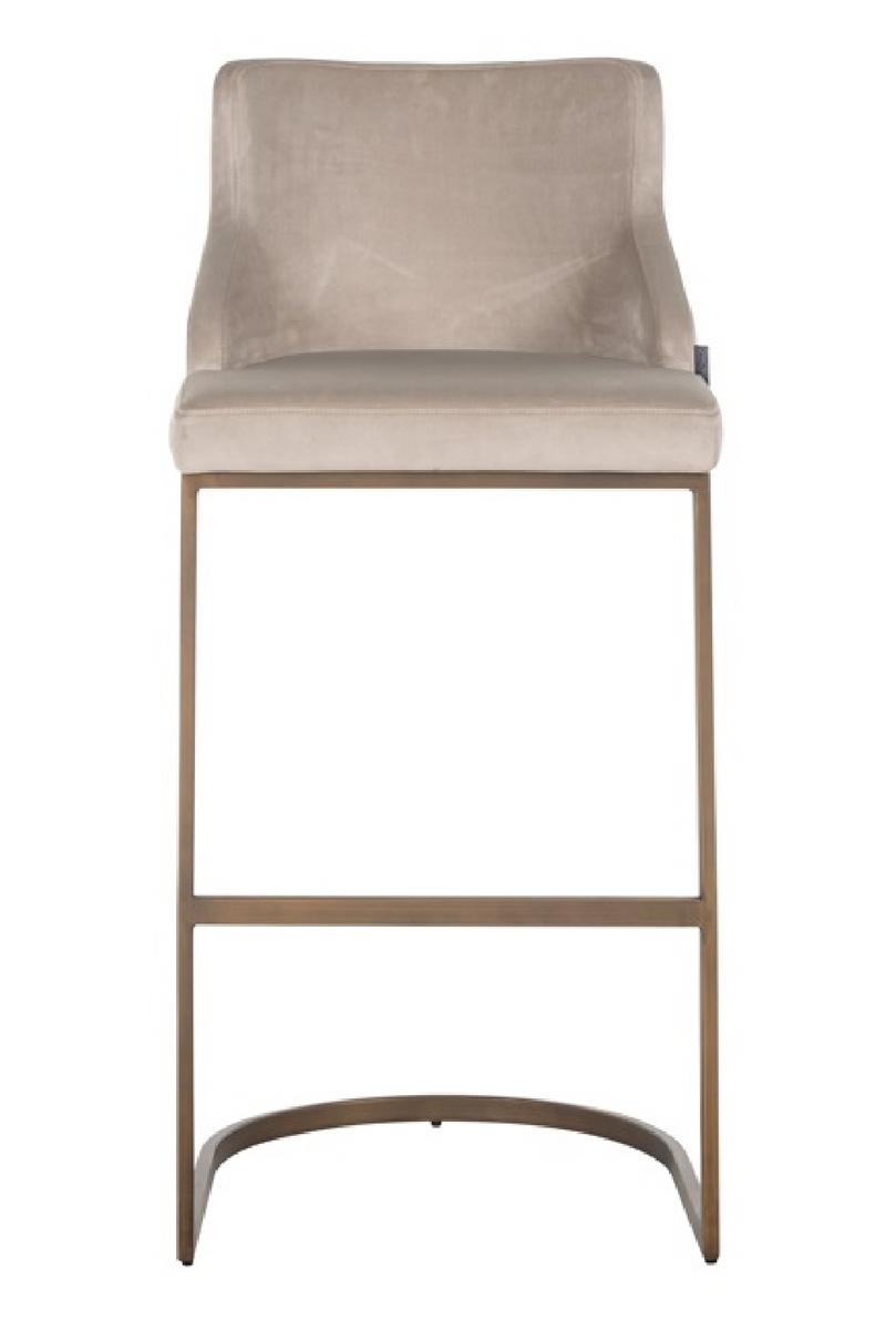 Tabouret de bar en velours beige | Richmond Bolton | Meubleluxe.fr