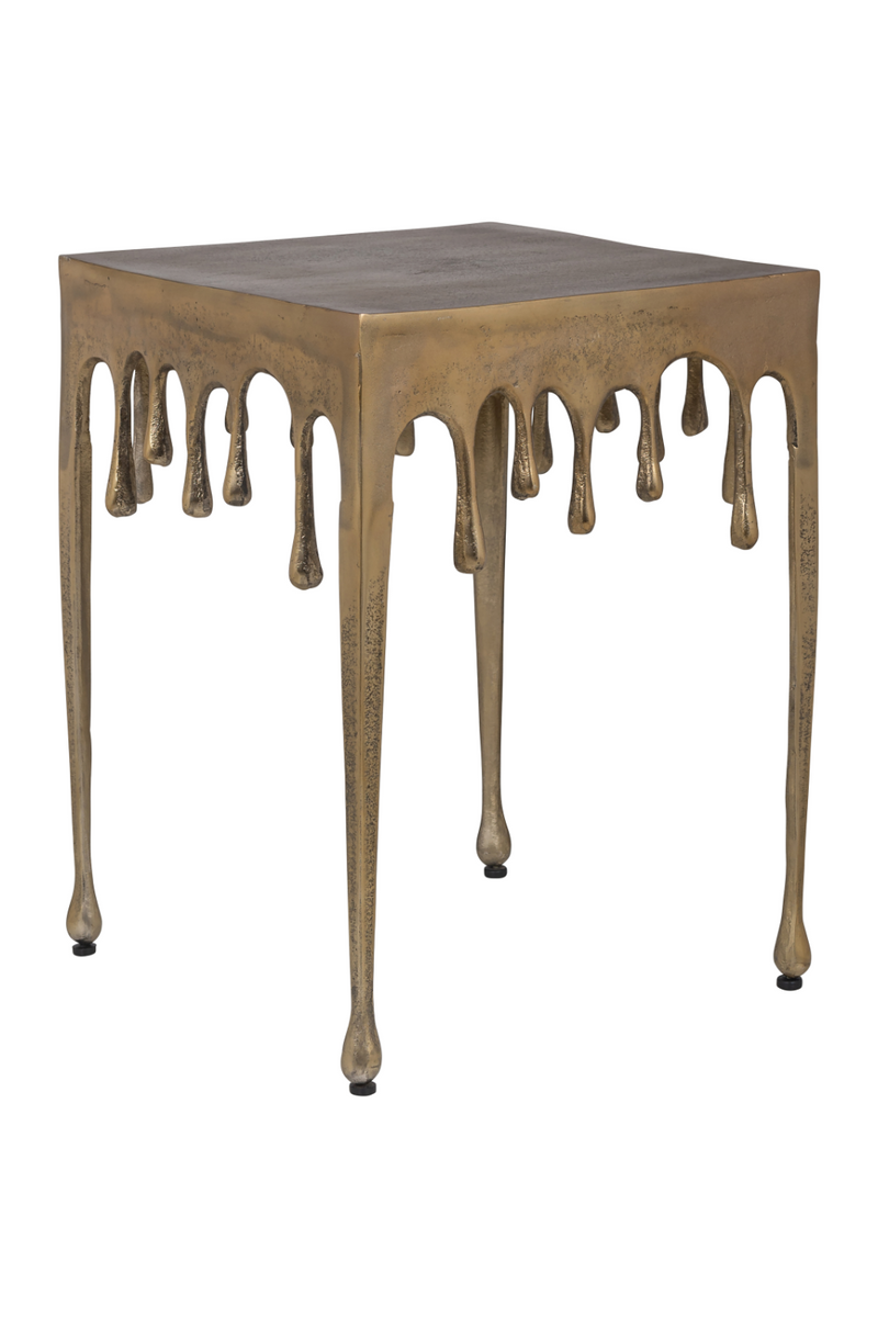 Table d'appoint carré en laiton doré | Richmond Drops | Meubleluxe.fr