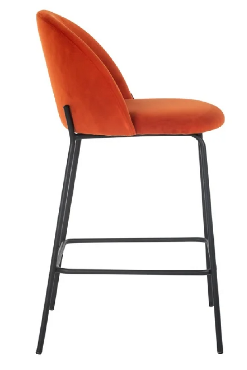Chaise de comptoir en velours orange | Richmond Alyssa | Meubleluxe.fr