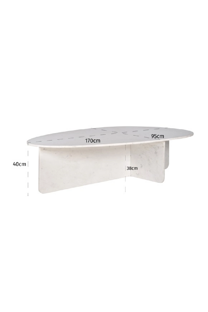 Table basse en marbre blanc | Richmond Brandon | Meubleluxe.fr