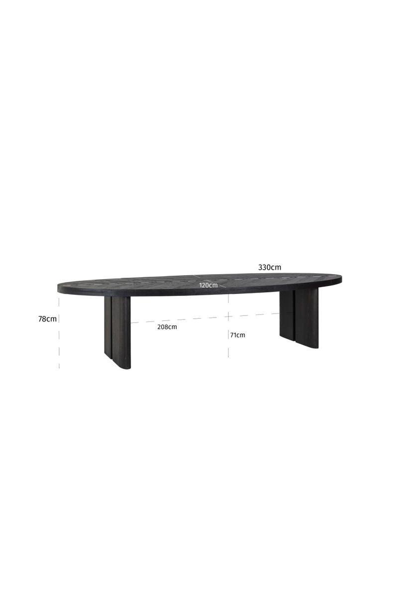 Table de salle à manger ovale en chêne noir 330 cm | Richmond Lily | Meubleluxe.fr