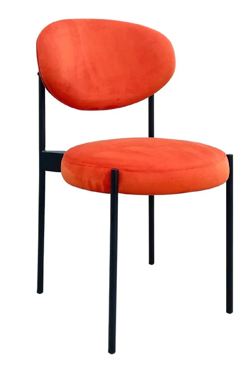 Chaise de salle à manger en velours orange | Richmond Kaylee | Meubleluxe.fr