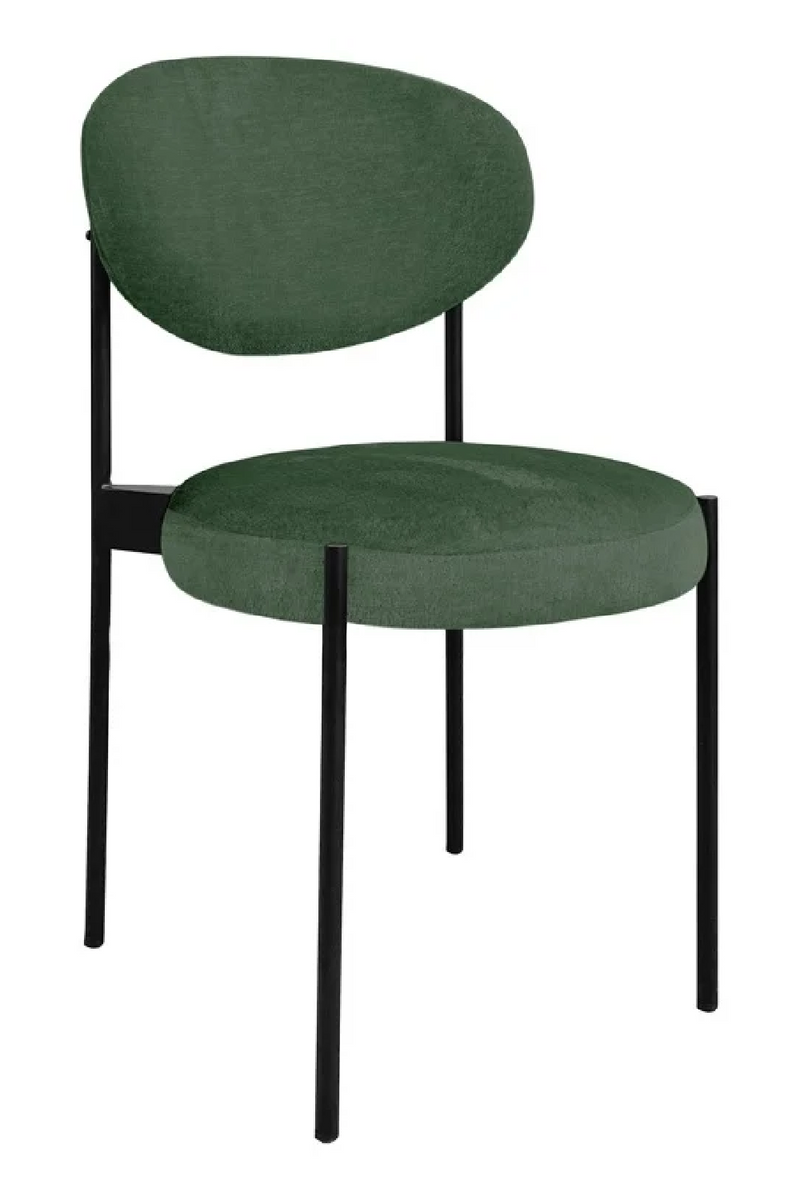 Chaise de salle à manger en chenille vert | Richmond Kaylee | Meubleluxe.fr