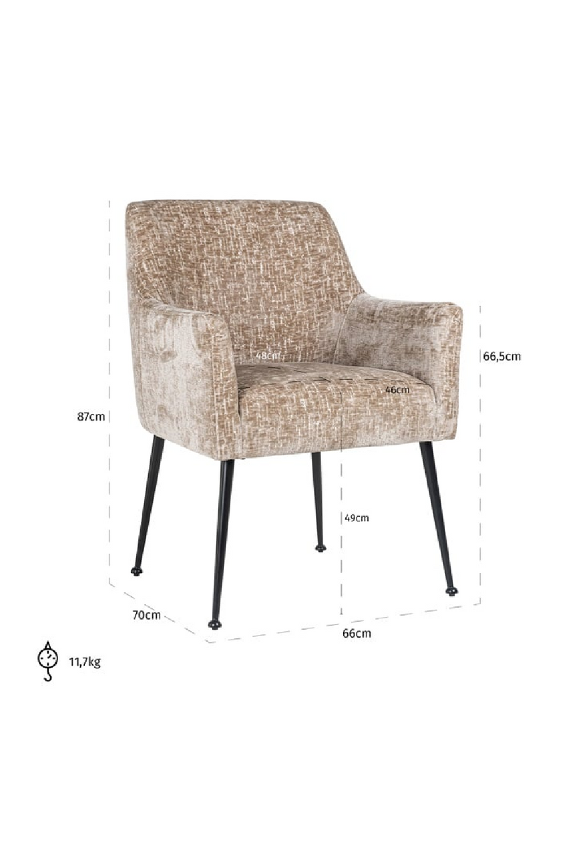 Chaise de salle à manger en tissu marron | Richmond Harley | Meubleluxe.fr