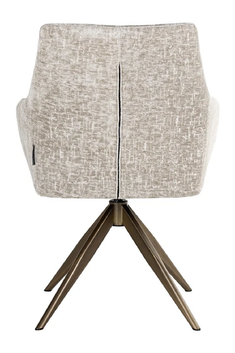Chaise de salle à manger pivotante en tissu taupe | Richmond Lisonne | Meubleluxe.fr