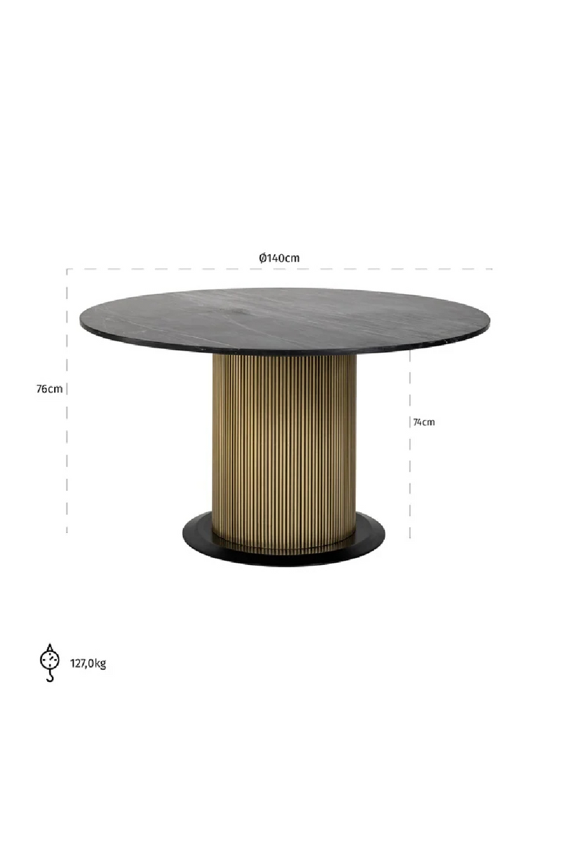Table de salle à manger ronde en chêne 140 cm | Richmond Ironville | Meubleluxe.fr