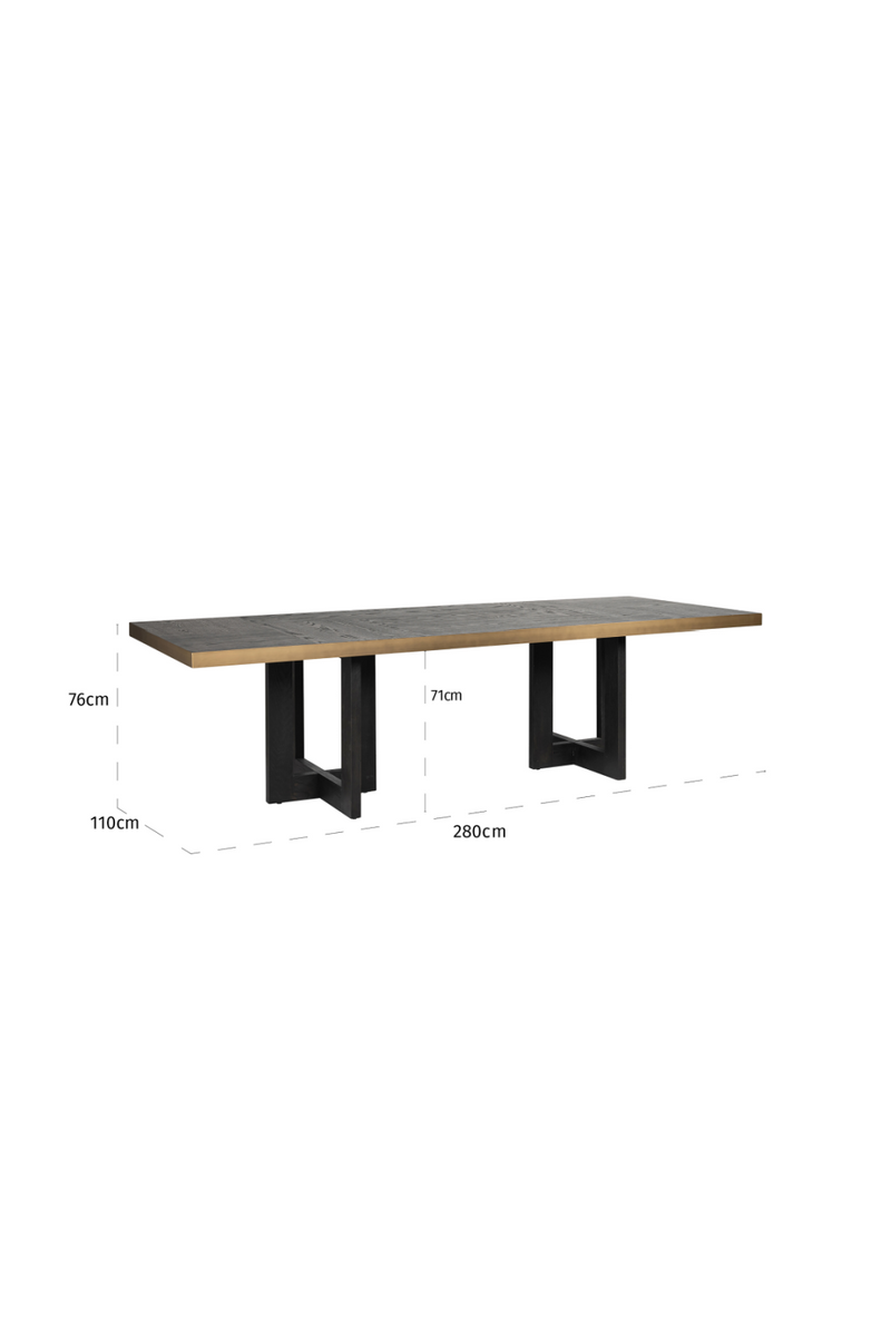 Table de salle à manger en chêne noir 280 cm | Richmond Cambon | Meubleluxe.fr