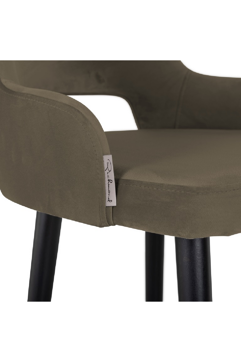 Chaise de comptoir en velours marron | Richmond Antony | Meubleluxe.fr