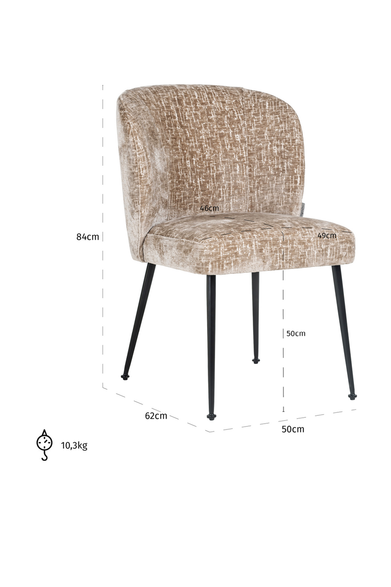 Chaise de salle à manger en tissu marron | Richmond Fallon | Meubleluxe.fr