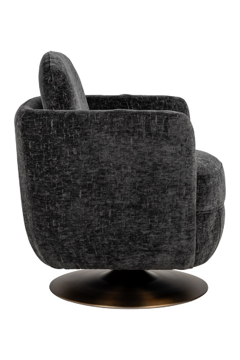 Fauteuil pivotant en velours gris | Richmond Turner | Meubleluxe.fr