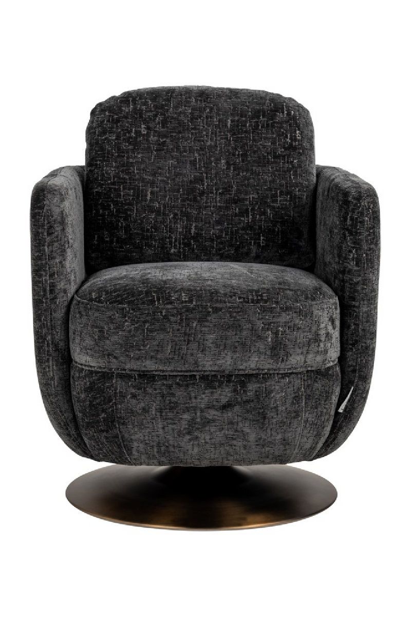 Fauteuil pivotant en velours gris | Richmond Turner | Meubleluxe.fr