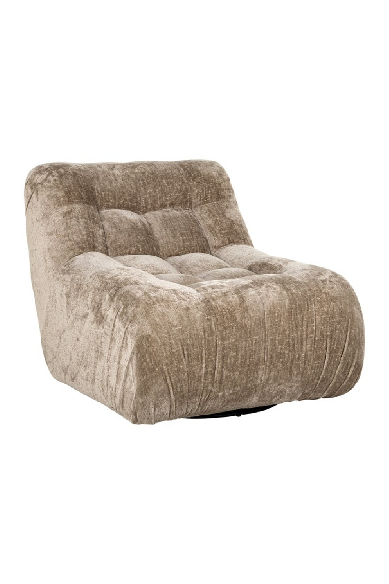 Fauteuil pivotant en chenille rose | Richmond Rosy | Meubleluxe.fr