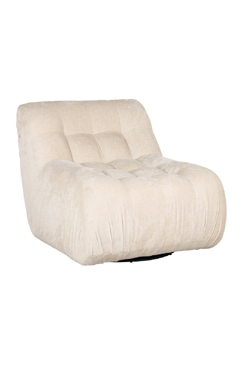 Fauteuil pivotant en chenille rose | Richmond Rosy | Meubleluxe.fr