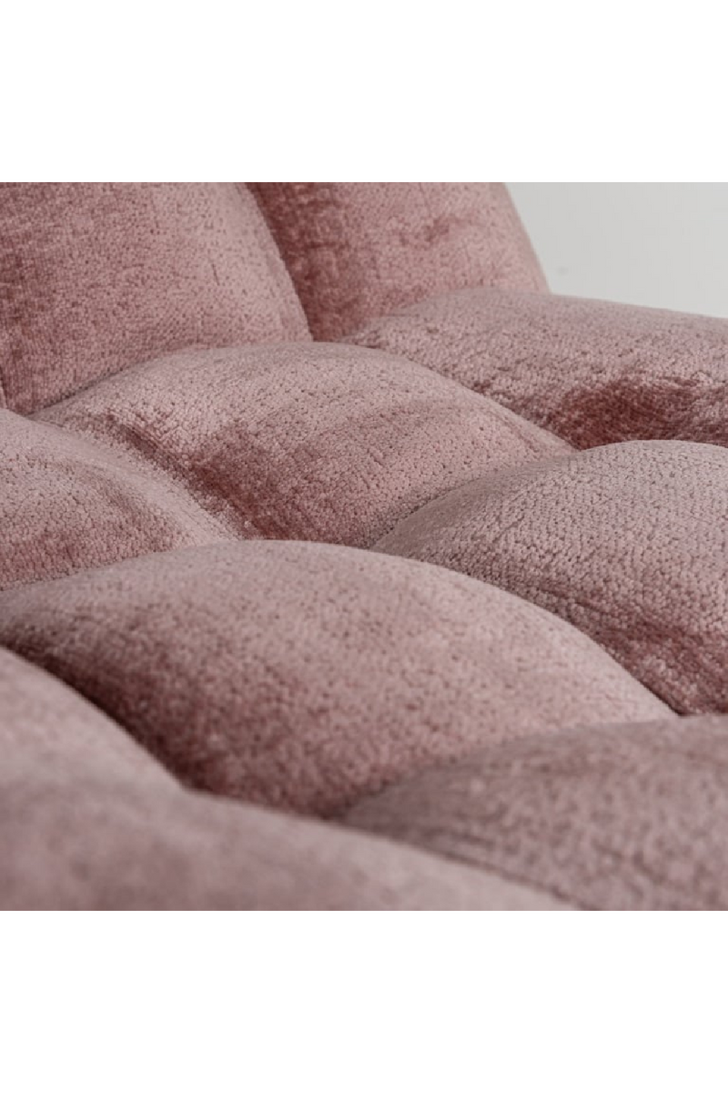 Fauteuil pivotant en chenille rose | Richmond Rosy | Meubleluxe.fr