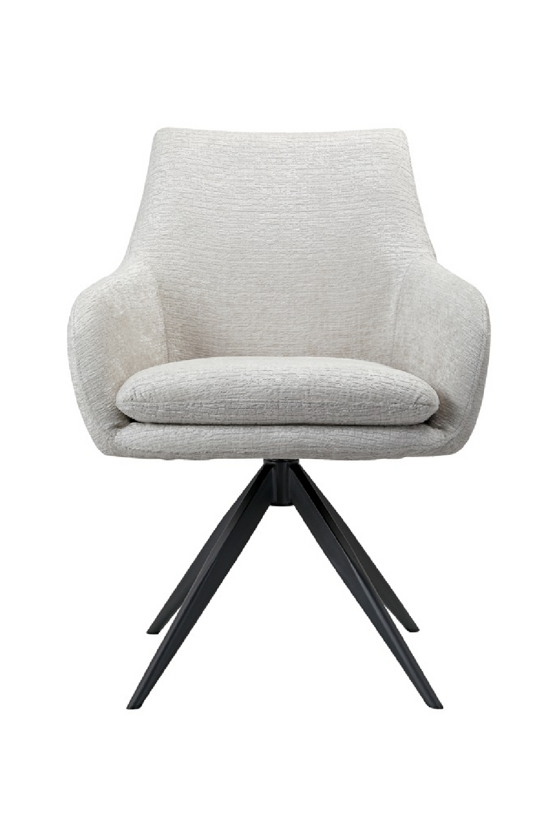 Chaise pivotante en tissu crème | Richmond Lisonne | Meubleluxe.fr