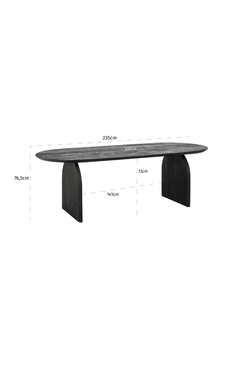 Table de salle à manger en manguier noir 235 cm | Richmond Hudson | Meubleluxe.fr