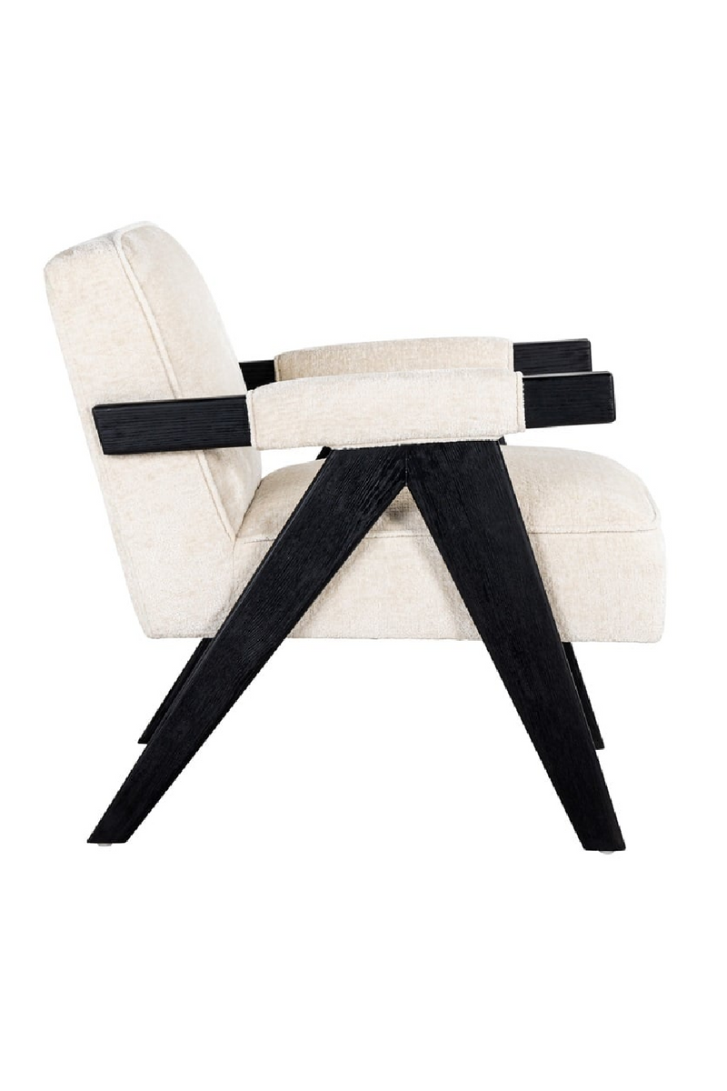 Fauteuil avec accoudoirs en chenille blanc | Richmond Cooper | Meubleluxe.fr