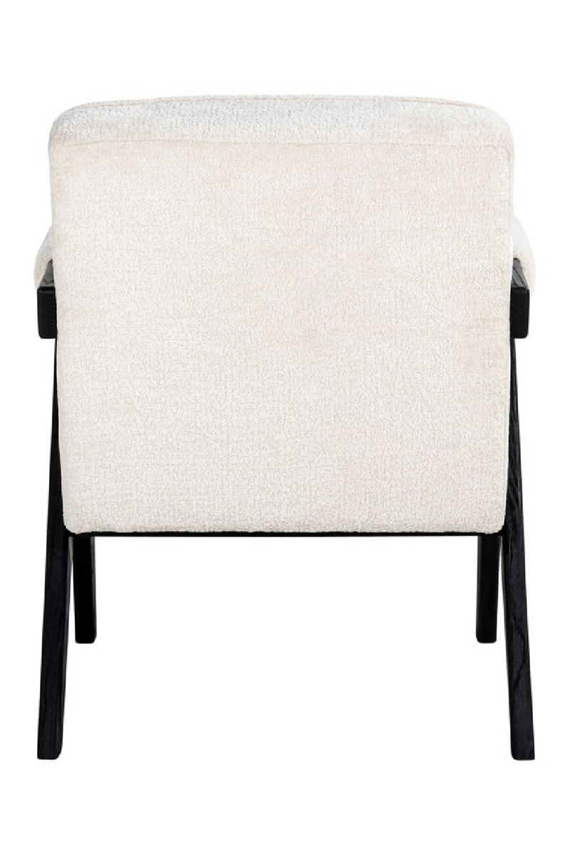 Fauteuil avec accoudoirs en chenille blanc | Richmond Cooper | Meubleluxe.fr