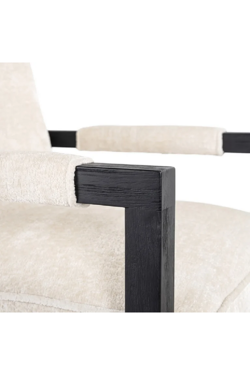 Chaise de salle à manger en chenille blanche | Richmond Beck | Meubleluxe.fr