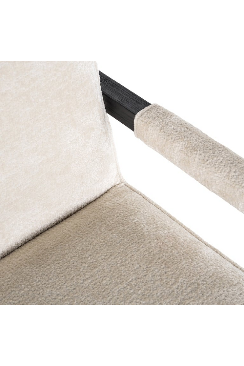 Chaise de salle à manger en chenille blanche | Richmond Beck | Meubleluxe.fr