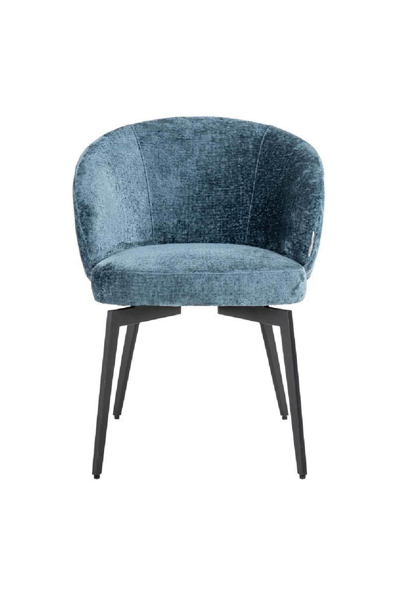 Chaise de salle à manger moderne en chenille bleu | Richmond Amphara | Meubleluxe.fr