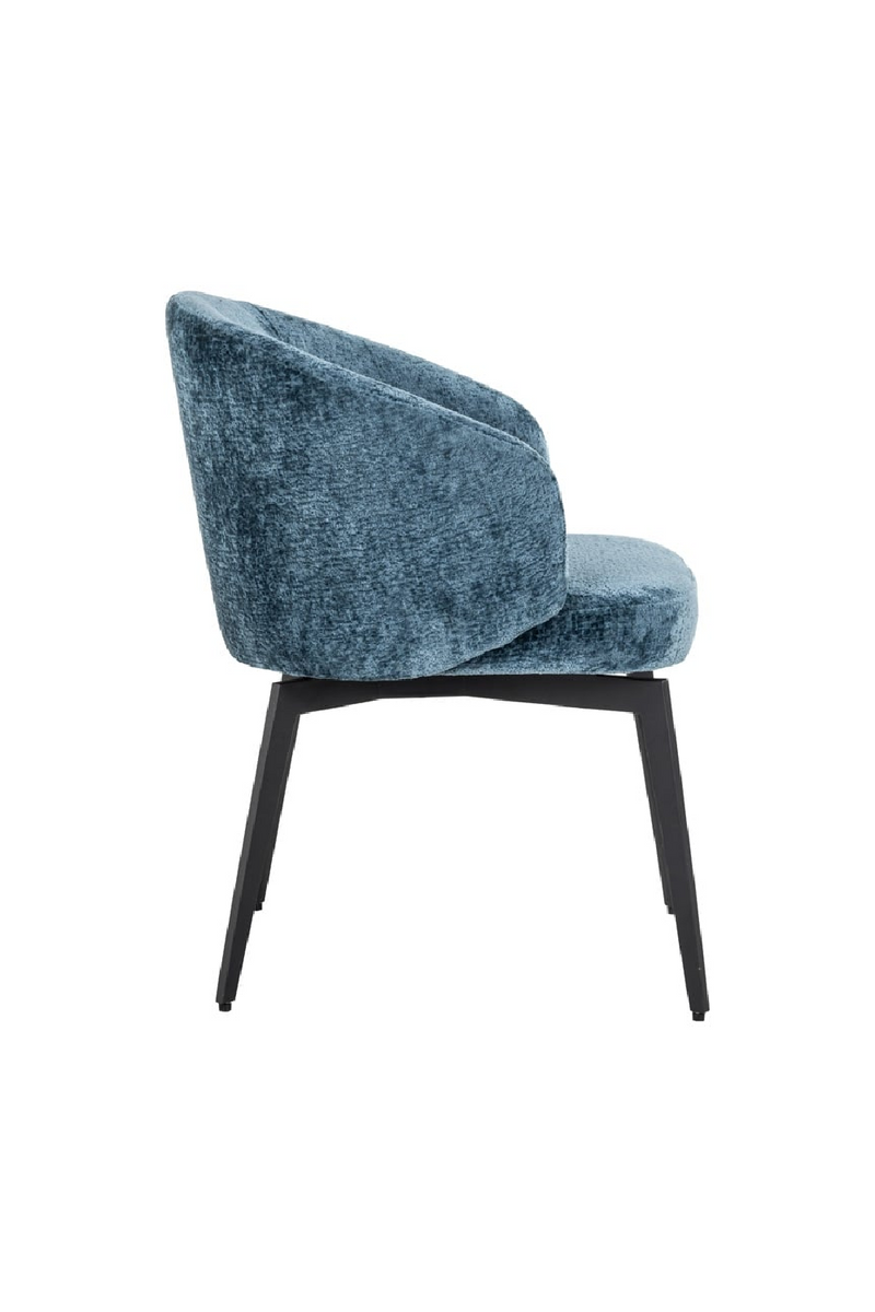 Chaise de salle à manger moderne en chenille bleu | Richmond Amphara | Meubleluxe.fr