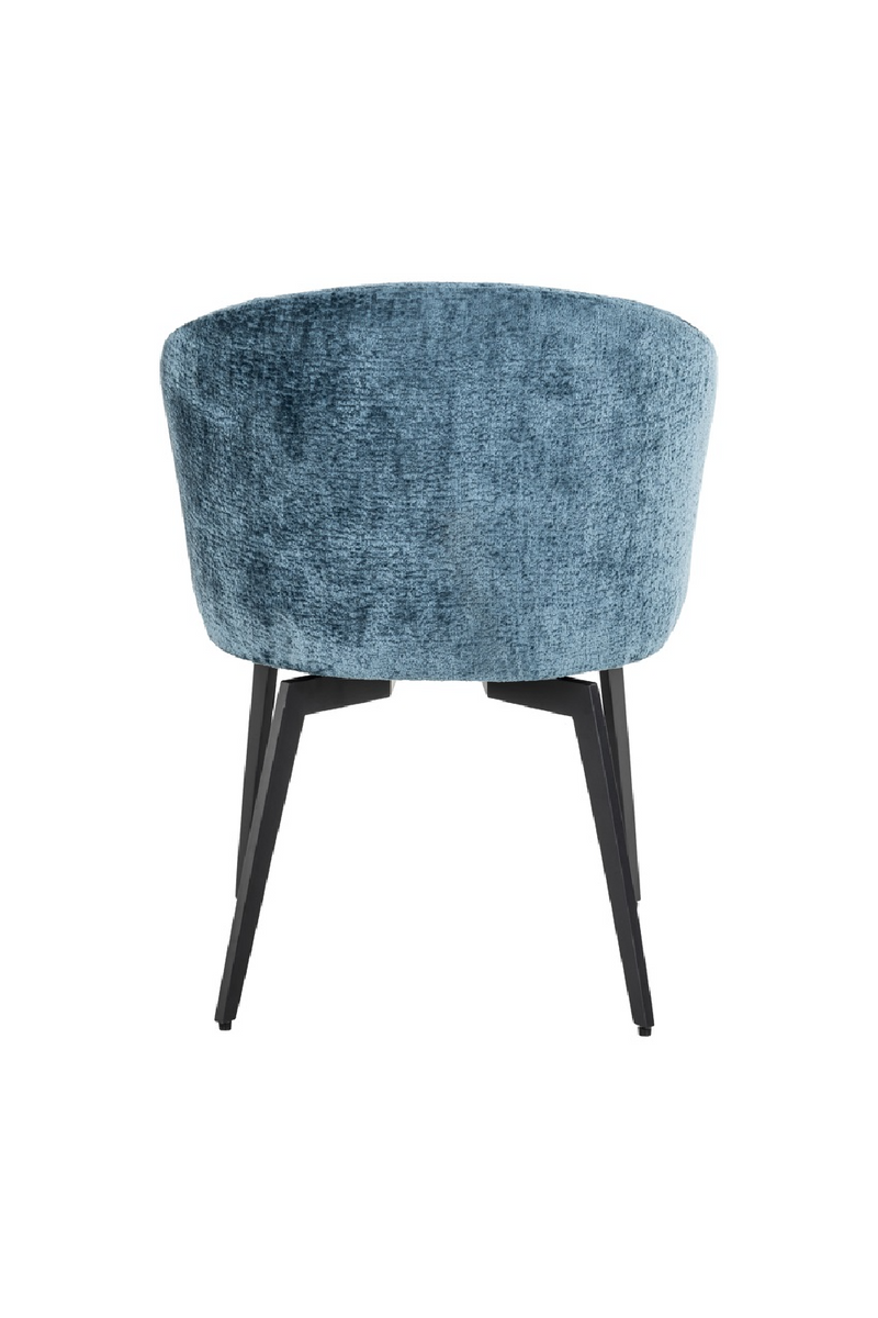 Chaise de salle à manger moderne en chenille bleu | Richmond Amphara | Meubleluxe.fr