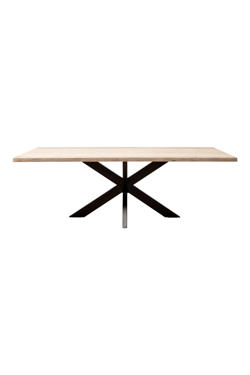 Table de salle à manger rectangulaire en travertin 230 cm | Richmond Avalon | Meubleluxe.fr