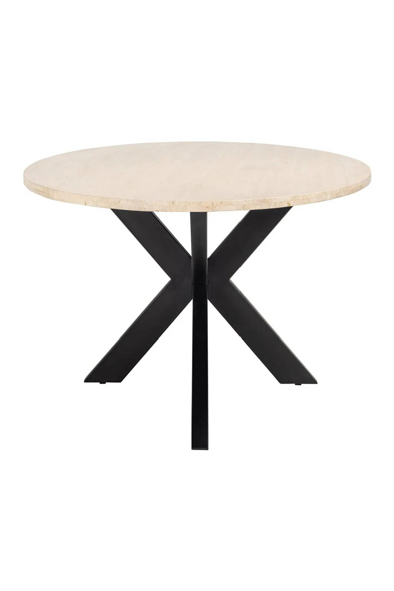 Table de salle à manger ovale en travertin 230 cm | Richmond Avalon | Meubleluxe.fr