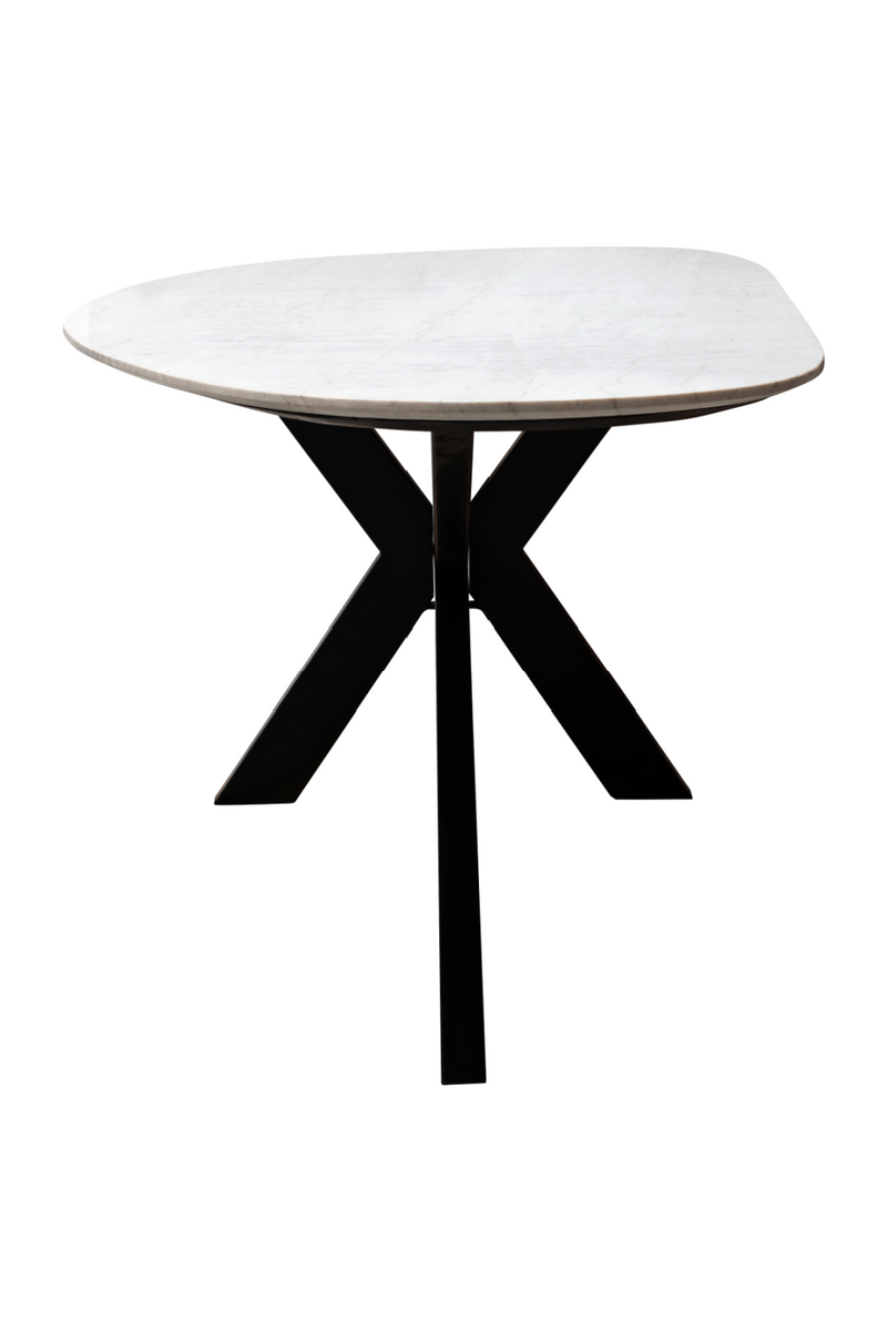 Table de salle à manger en marbre blanc | Richmond Trocadero | Meubleluxe.fr