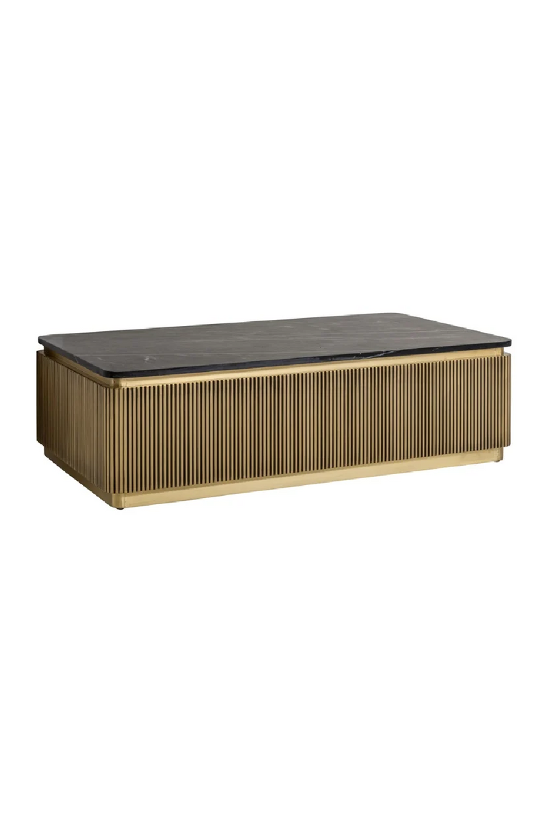 Table basse rectangulaire dorée | Richmond Ironville | Meubleluxe.fr