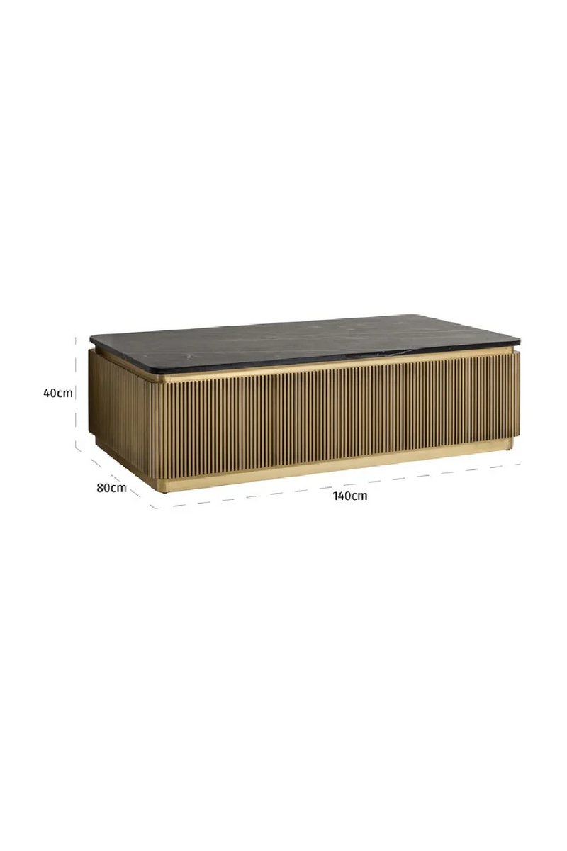 Table basse rectangulaire dorée | Richmond Ironville | Meubleluxe.fr