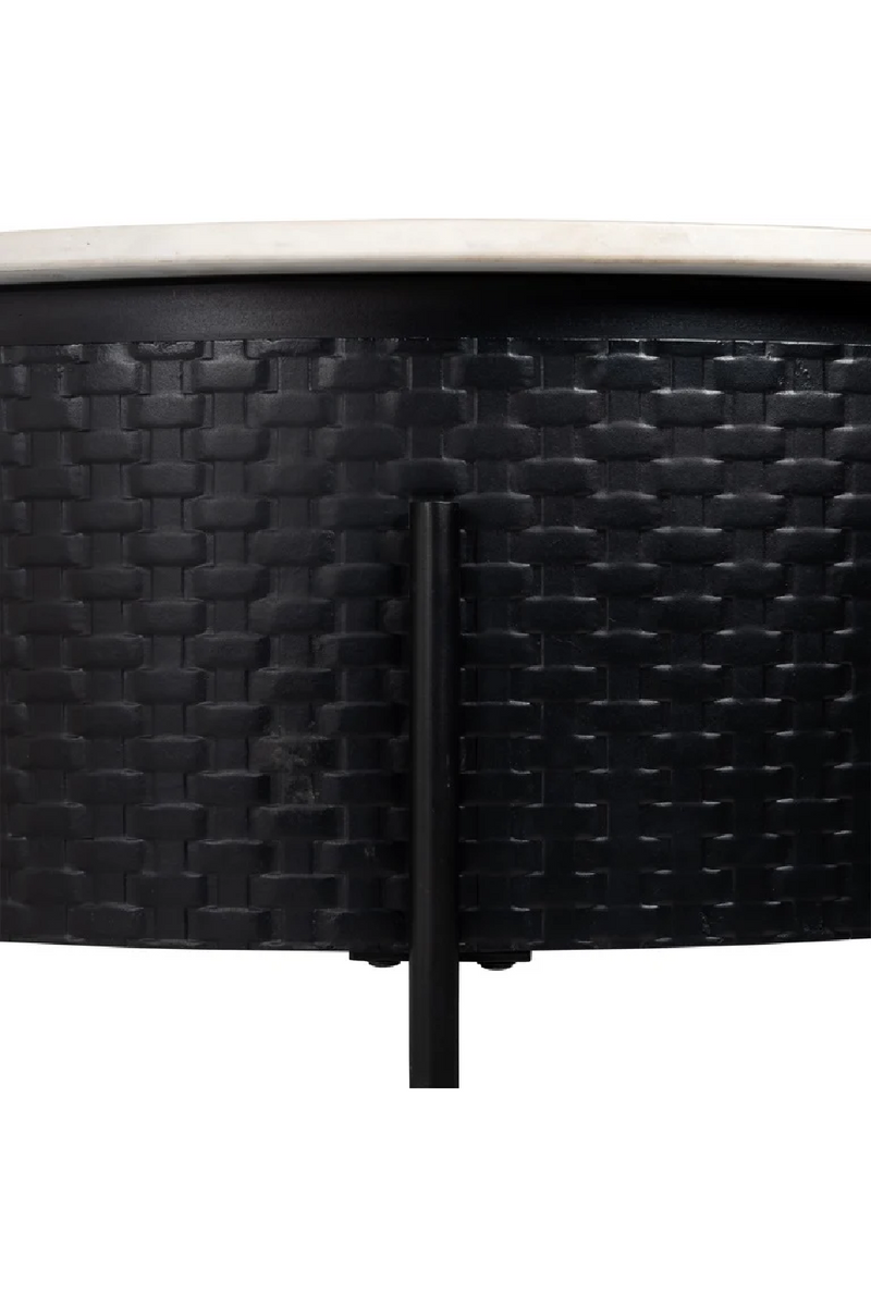 Table basse ronde en marbre | Richmond Santorini | Meubleluxe.fr