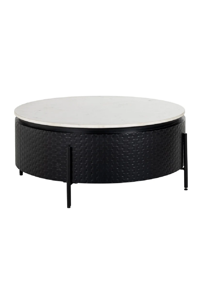 Table basse ronde en marbre | Richmond Santorini | Meubleluxe.fr